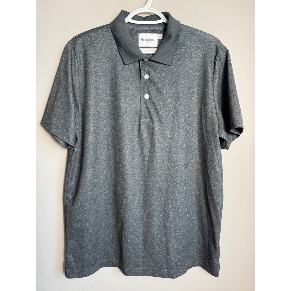 Goodfellow & Co Mens Short Sleeve Polo Shirt Dark Gray Golf Casual Minimalist‎